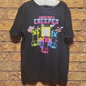 Old Navy "Mincraft Creeper" Black Tee SIZE 10/12